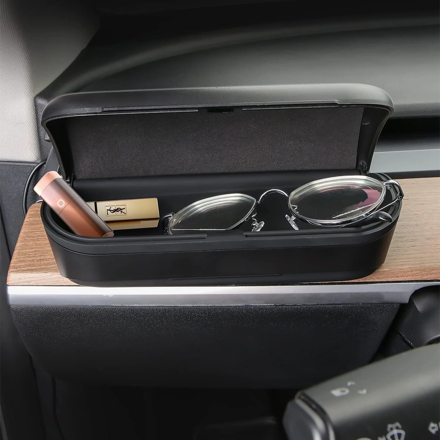 Silicone Sunglasses Holder for Tesla Model 3 & Model Y | Magnetic Car Glasses Case | Eco-Friendly Anti-Slip Interior Storage Organizer