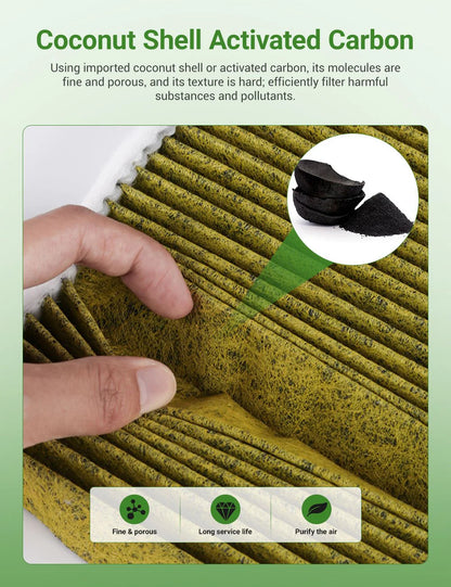 Activated Carbon Cabin Air Filter for Tesla Model X (2017–2026+) | HEPA-Grade PM2.5 Filtration | Odor & Allergen Removal