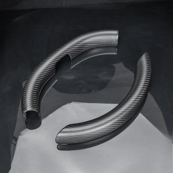 Real Dry Carbon Fiber Steering Wheel Trim Covers for Tesla New Model Y & Model 3 Highland (2024+) | Precision-Fit Interior Upgrade