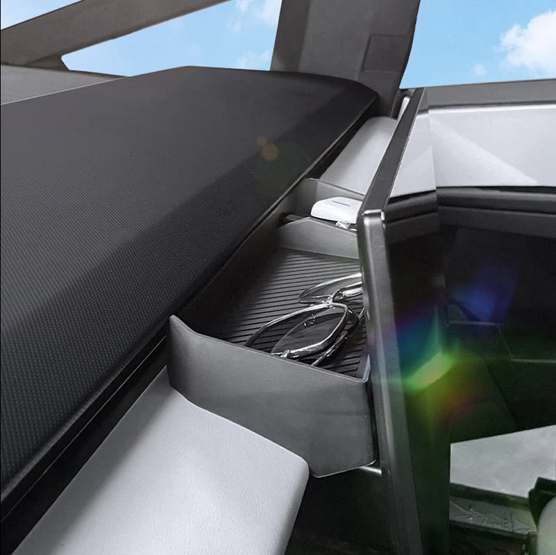 Hidden Storage Box Behind Navigation Screen for Tesla Cybertruck (2024–Present) | Custom-Fit Interior Organizer