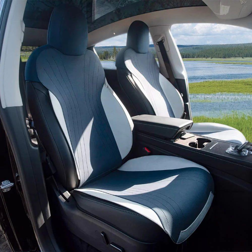 Premium Suede Seat Covers for Tesla Model 3 & Model Y | Breathable, Airbag Compatible, All-Season Interior Protection