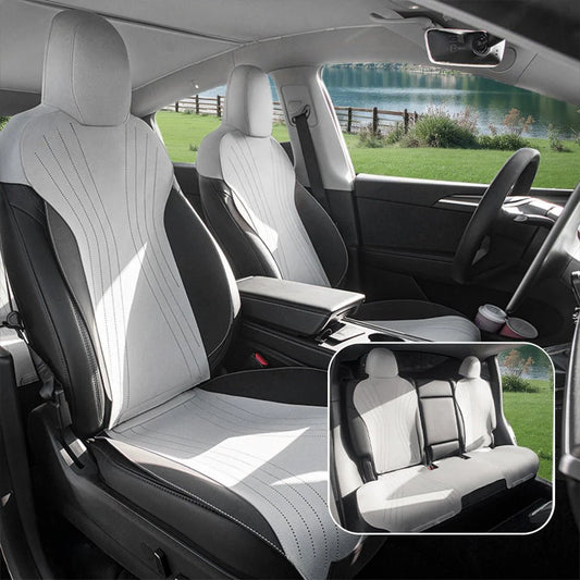 Premium Suede Seat Covers for Tesla Model 3 & Model Y | Breathable, Airbag Compatible, All-Season Interior Protection