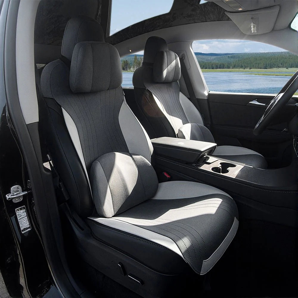 Premium Suede Seat Covers for Tesla Model 3 & Model Y | Breathable, Airbag Compatible, All-Season Interior Protection