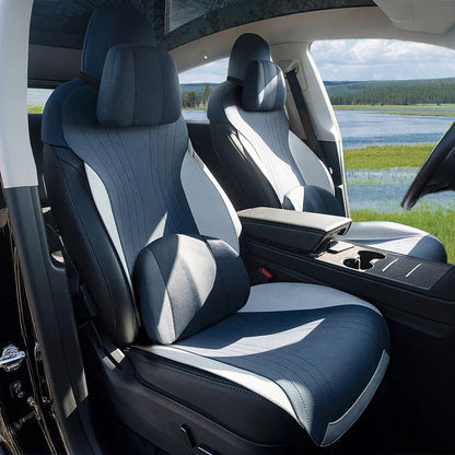 Premium Suede Seat Covers for Tesla Model 3 & Model Y | Breathable, Airbag Compatible, All-Season Interior Protection