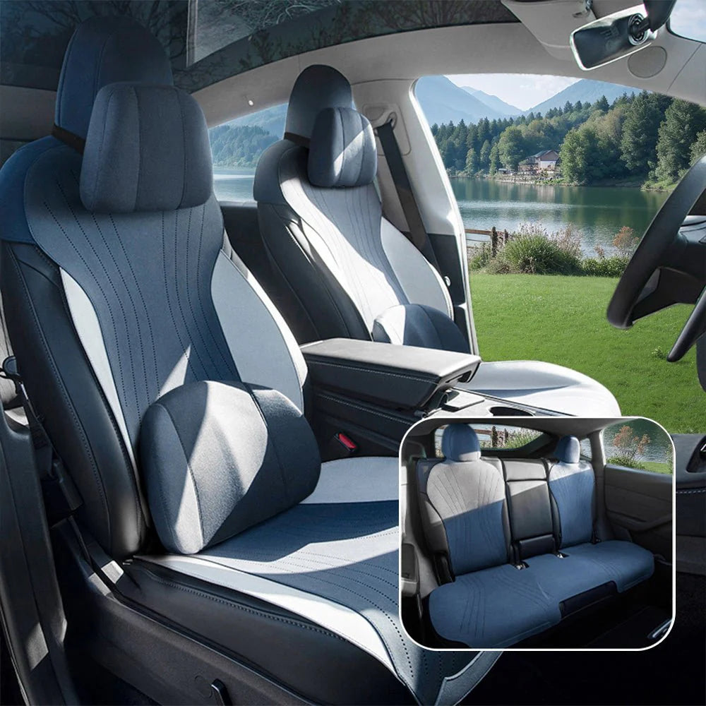Premium Suede Seat Covers for Tesla Model 3 & Model Y | Breathable, Airbag Compatible, All-Season Interior Protection