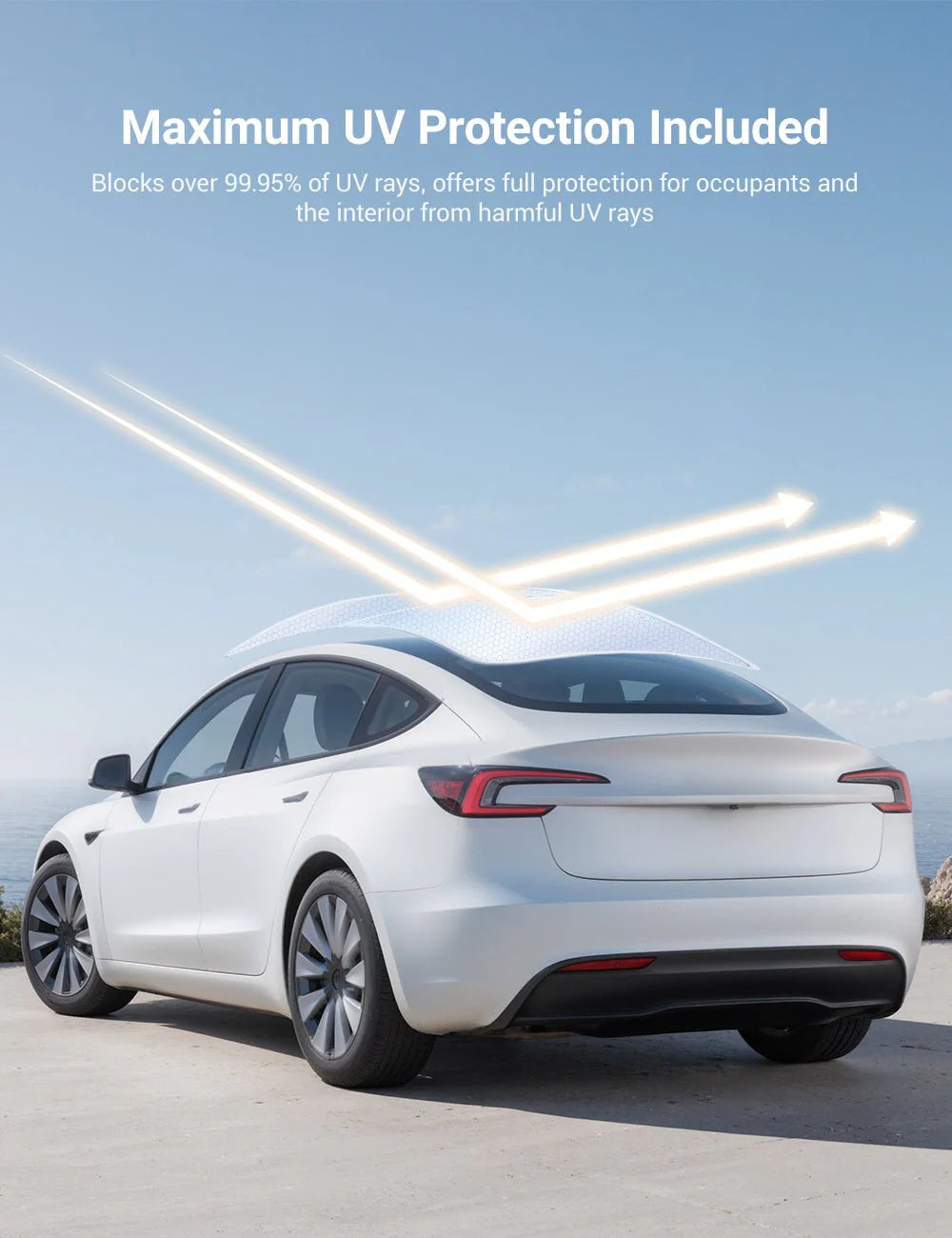 Graphene Roof & Windshield Sunshade Set for Tesla Model 3 Highland – Summer Heat & UV Protection Pack