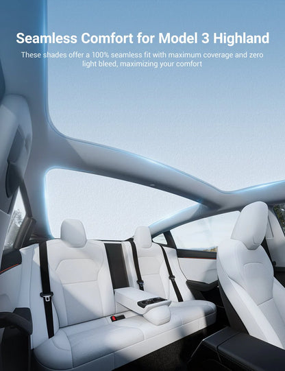 Graphene Roof & Windshield Sunshade Set for Tesla Model 3 Highland – Summer Heat & UV Protection Pack