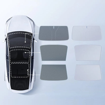 Graphene Roof & Windshield Sunshade Set for Tesla Model 3 Highland – Summer Heat & UV Protection Pack