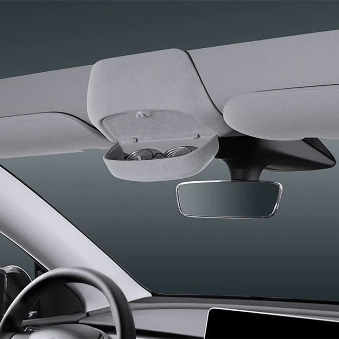 Sunglass Holder Storage Clip for Tesla Model Y | Premium ABS & Velvet-Lined Car Glasses Case | Snap-On Installation, Scratch-Free Protection