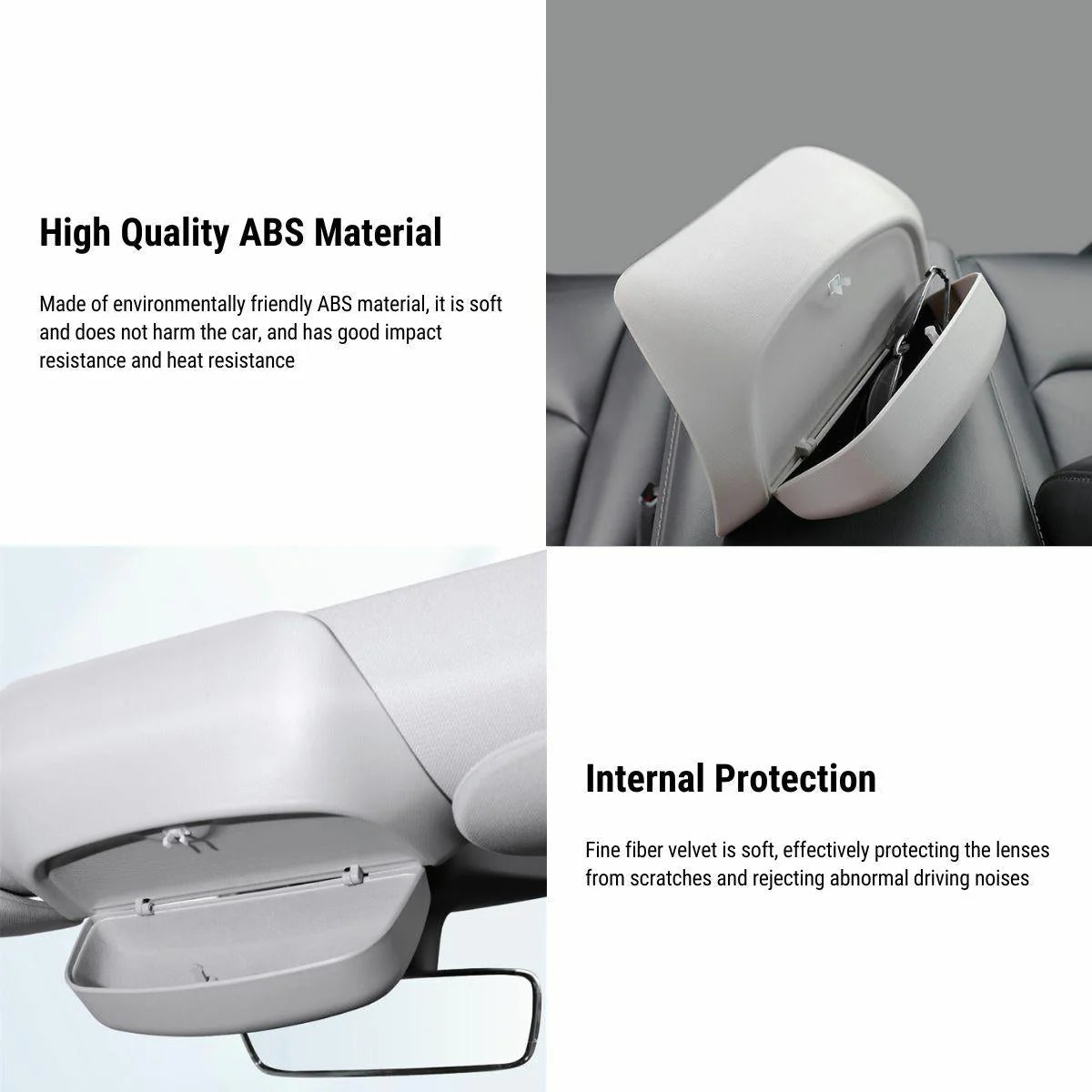 Sunglass Holder Storage Clip for Tesla Model Y | Premium ABS & Velvet-Lined Car Glasses Case | Snap-On Installation, Scratch-Free Protection