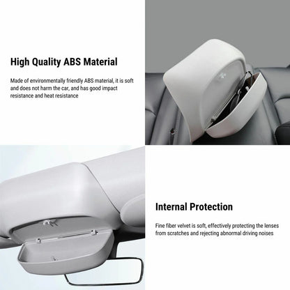 Sunglass Holder Storage Clip for Tesla Model Y | Premium ABS & Velvet-Lined Car Glasses Case | Snap-On Installation, Scratch-Free Protection