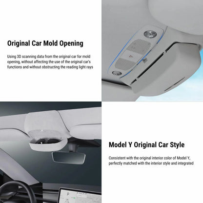 Sunglass Holder Storage Clip for Tesla Model Y | Premium ABS & Velvet-Lined Car Glasses Case | Snap-On Installation, Scratch-Free Protection