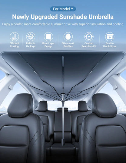 Sunroof Sunshade Umbrella for Tesla Model Y (2020–Present) | Quick-Install UV & Heat Insulation Roof Shade