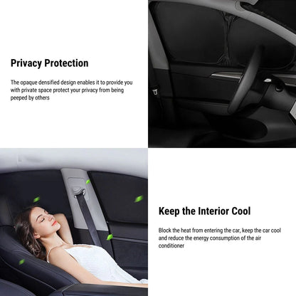 Tesla Model X Full Window Sunshade Set (12-Piece) | UV Blocking Heat Reduction Sunshade Cover for Model X 2016–2025