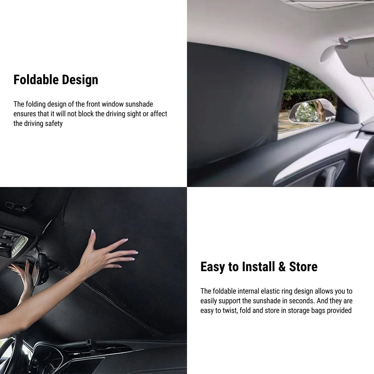 Tesla Model X Full Window Sunshade Set (12-Piece) | UV Blocking Heat Reduction Sunshade Cover for Model X 2016–2025