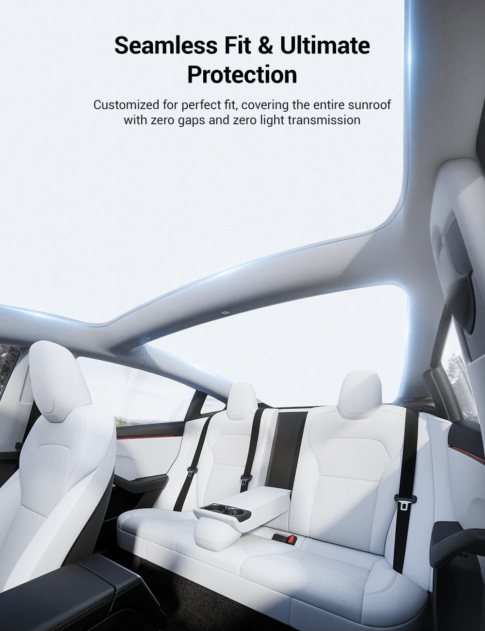 Graphene Roof Sunshade for Tesla Model 3 (2017–Present) – Custom-Fit Glass Roof Shade with UV Protection & Heat Reduction
