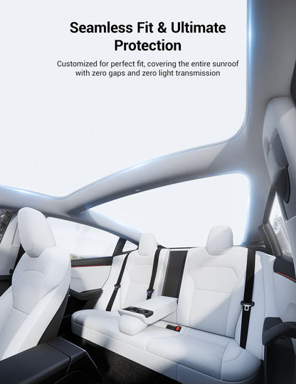 Graphene Roof Sunshade for Tesla Model 3 (2017–Present) – Custom-Fit Glass Roof Shade with UV Protection & Heat Reduction