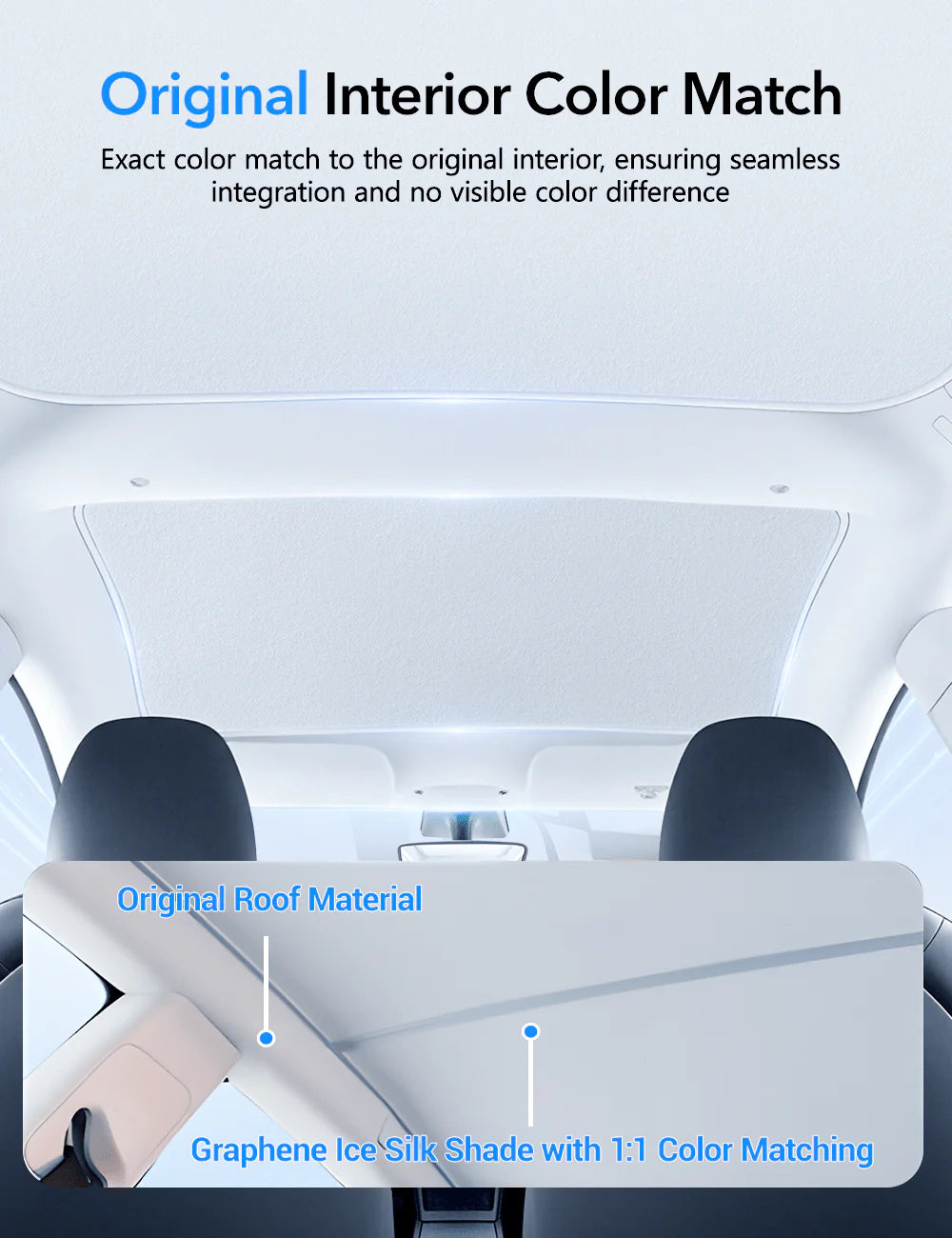 Graphene Roof Sunshade for Tesla Model 3 (2017–Present) – Custom-Fit Glass Roof Shade with UV Protection & Heat Reduction