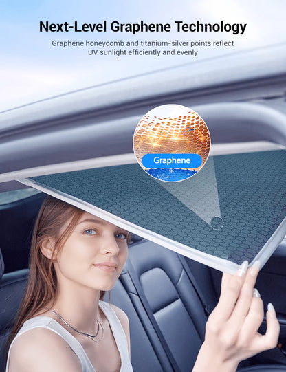 Graphene Roof Sunshade for Tesla Model 3 (2017–Present) – Custom-Fit Glass Roof Shade with UV Protection & Heat Reduction