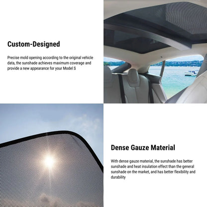 Panoramic Glass Roof Sunshade for Tesla Model S 2016–2020 – UV & Heat Insulation, Sunroof Compatible