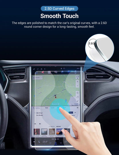 Tempered Glass Screen Protector for Tesla Model S & Model X (17") – Anti-Scratch, Anti-Fingerprint, Blue Light Protection