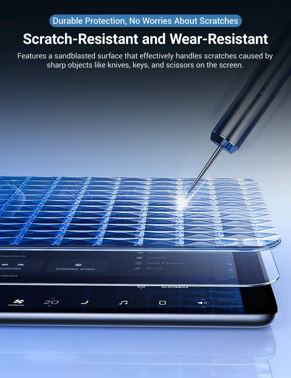 Tempered Glass Screen Protector for Tesla Model S & Model X (17") – Anti-Scratch, Anti-Fingerprint, Blue Light Protection