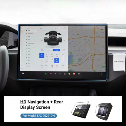 Tempered Glass Screen Protector for Tesla Model S & Model X (17") – Anti-Scratch, Anti-Fingerprint, Blue Light Protection