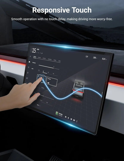 Tempered Glass Screen Protector for Tesla Cybertruck (2024–Present)  Ultra-Clear, Scratch-Resistant Display Protection with Easy Installation