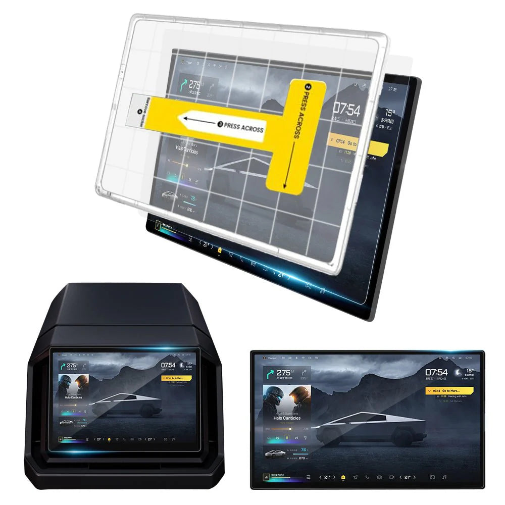 Tempered Glass Screen Protector for Tesla Cybertruck (2024–Present)  Ultra-Clear, Scratch-Resistant Display Protection with Easy Installation