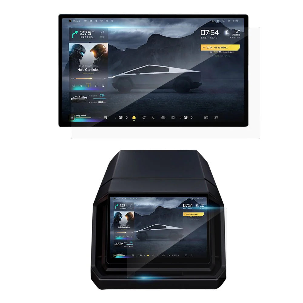 Tempered Glass Screen Protector for Tesla Cybertruck (2024–Present)  Ultra-Clear, Scratch-Resistant Display Protection with Easy Installation