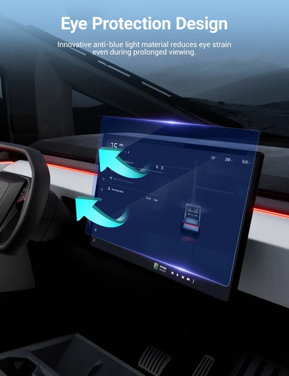 Tempered Glass Screen Protector for Tesla Cybertruck (2024–Present)  Ultra-Clear, Scratch-Resistant Display Protection with Easy Installation