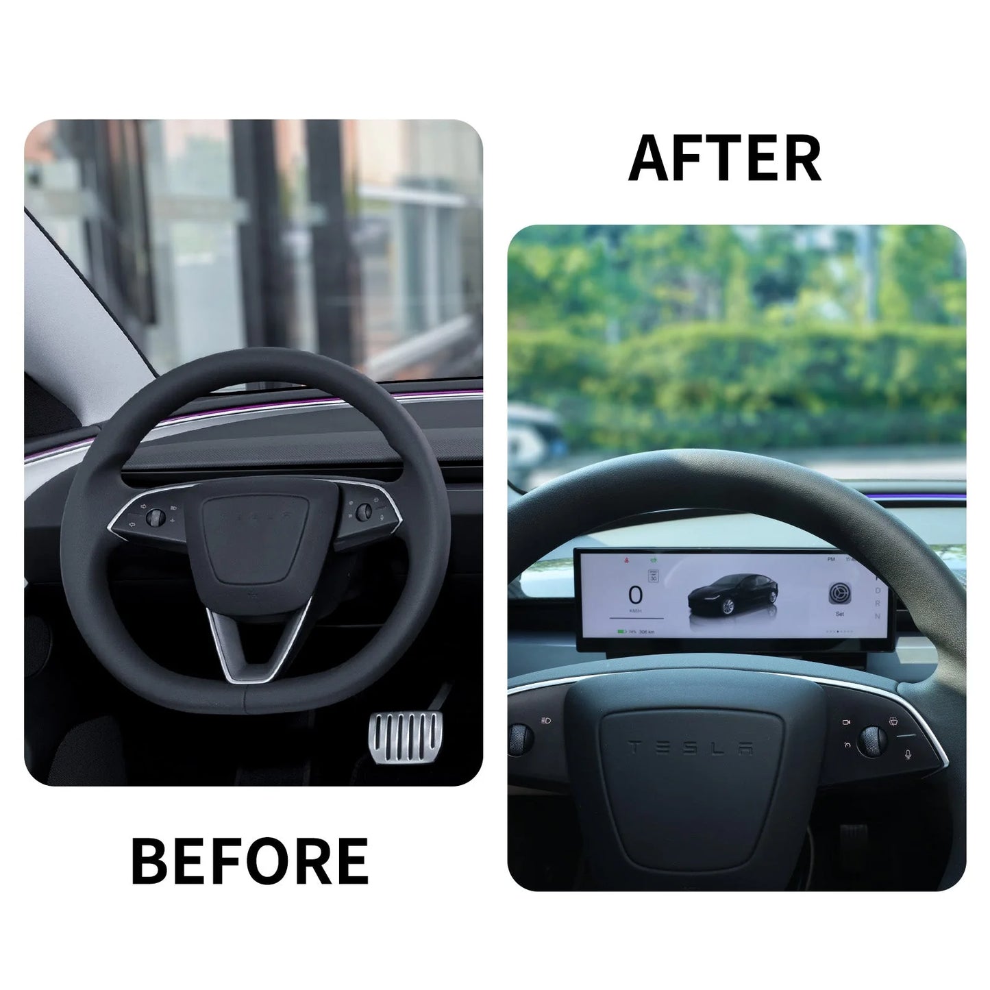 10.88" Touch Screen Instrument Cluster Dashboard Display for Tesla Model 3 Model Y & Cybertruck | Wireless CarPlay & Android Auto | OTA Updates