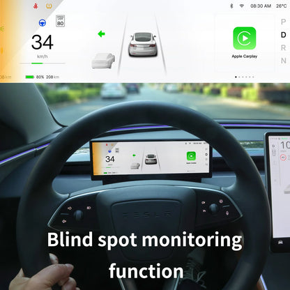 10.88" Touch Screen Instrument Cluster Dashboard Display for Tesla Model 3 Model Y & Cybertruck | Wireless CarPlay & Android Auto | OTA Updates