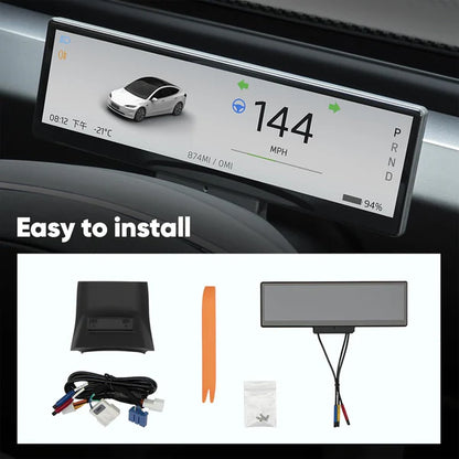 8.8-Inch Touch Screen Instrument Cluster Dashboard Display for Tesla Model 3 Highland (2024+) & Model Y Juniper (2025+) | IPS HD Screen | Wireless CarPlay & Android Auto | Plug & Play Installation