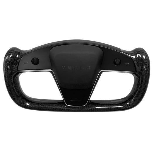 Carbon Fiber Yoke Steering Wheel Upgrade for Tesla Model S / X (2021–2025) – Ergonomic Plaid-Style Replacement