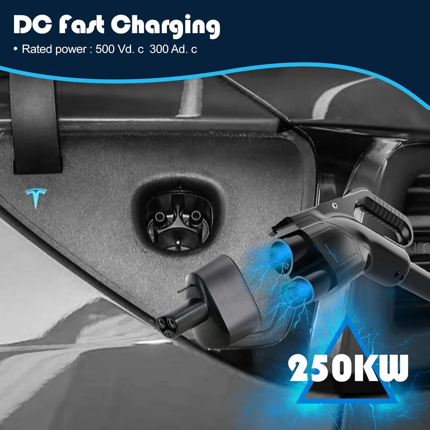 CCS1 Adapter for Tesla Model S/3/X/Y – 250kW Fast Charging | CCS1 to Tesla Charging Adapter | IP54 Waterproof | -30°C to 50°C Temperature Resistant