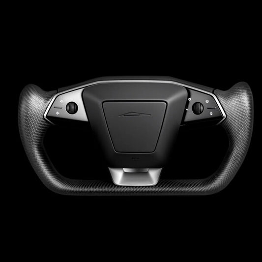 Cybertruck Carbon Fiber Yoke Steering Wheel – Custom U-Shaped Steering Wheel for Tesla Cybertruck (Steer-by-Wire Compatible)