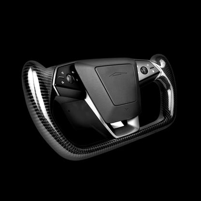 Cybertruck Carbon Fiber Yoke Steering Wheel – Custom U-Shaped Steering Wheel for Tesla Cybertruck (Steer-by-Wire Compatible)