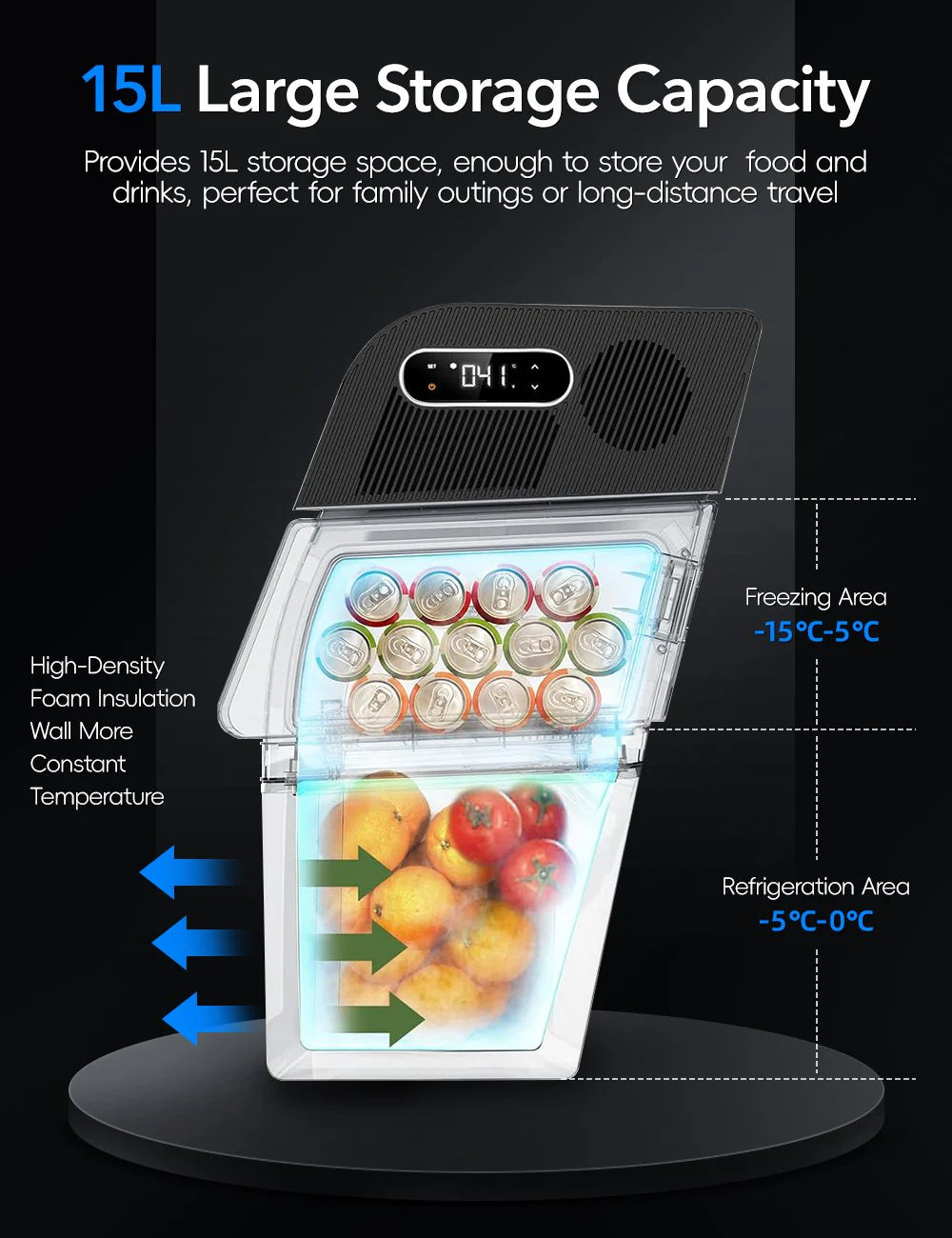 Rear Trunk On-Board Refrigerator for Tesla Model Y (5-Seater) – 15L Built-In Car Fridge with Low Energy Consumption & Intelligent Temperature Control