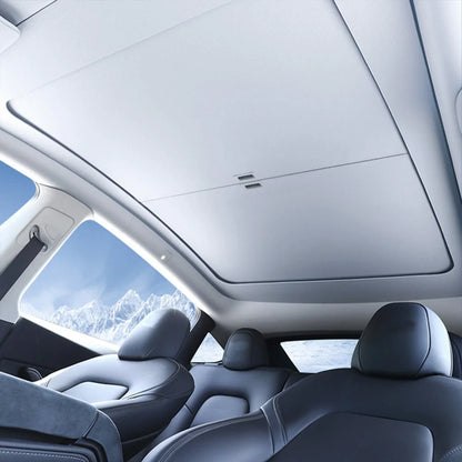 Retractable Glass Roof Sunshade for Tesla Model Y Juniper (UPF50+ Heat & UV Protection)