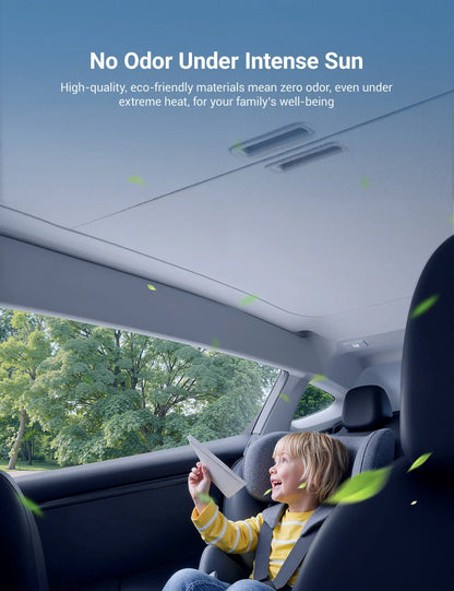 Retractable Glass Roof Sunshade for Tesla Model Y Juniper (UPF50+ Heat & UV Protection)