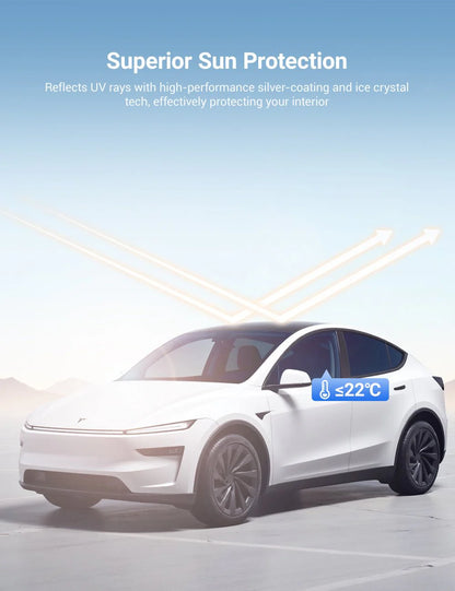 Retractable Glass Roof Sunshade for Tesla Model Y Juniper (UPF50+ Heat & UV Protection)