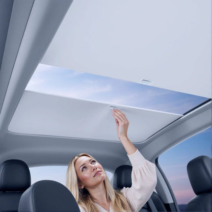 Retractable Glass Roof Sunshade for Tesla Model Y Juniper (UPF50+ Heat & UV Protection)