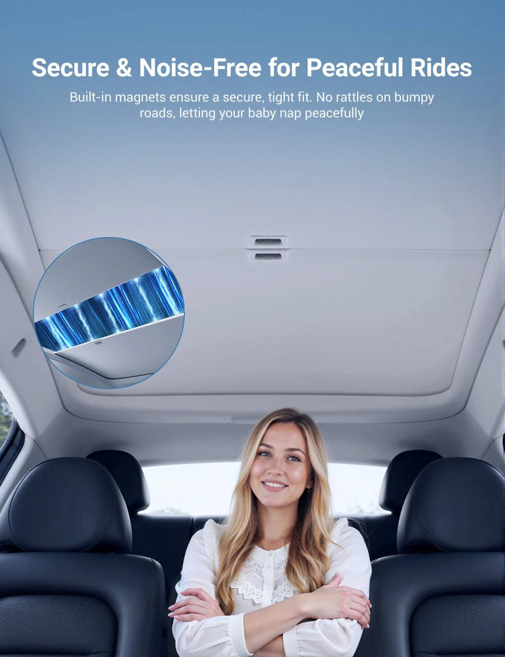 Retractable Glass Roof Sunshade for Tesla Model Y Juniper (UPF50+ Heat & UV Protection)