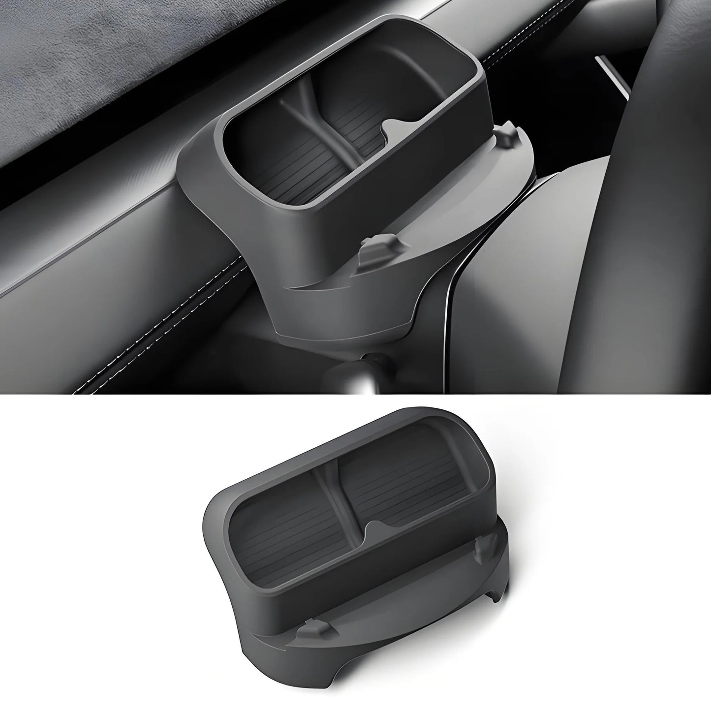 Sunglasses & Phone Holder Organizer for 2025 Tesla Model Y Juniper – Custom Dash Storage with Head-Up Navigation Base
