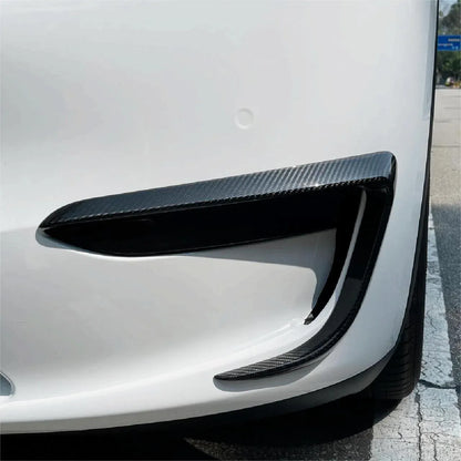 Real Carbon Fiber Fog Light Trim for Tesla Model 3 & Model Y (2017–2024) | Glossy / Matte Exterior Upgrade