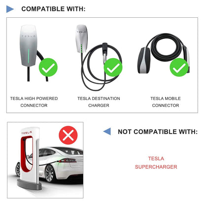 Tesla to J1772 EV Charging Adapter | 250V 40A | Level 1 & Level 2 EV Charger Converter | Compatible with Tesla Wall Connector & Destination Chargers | IP44 | ABS Housing