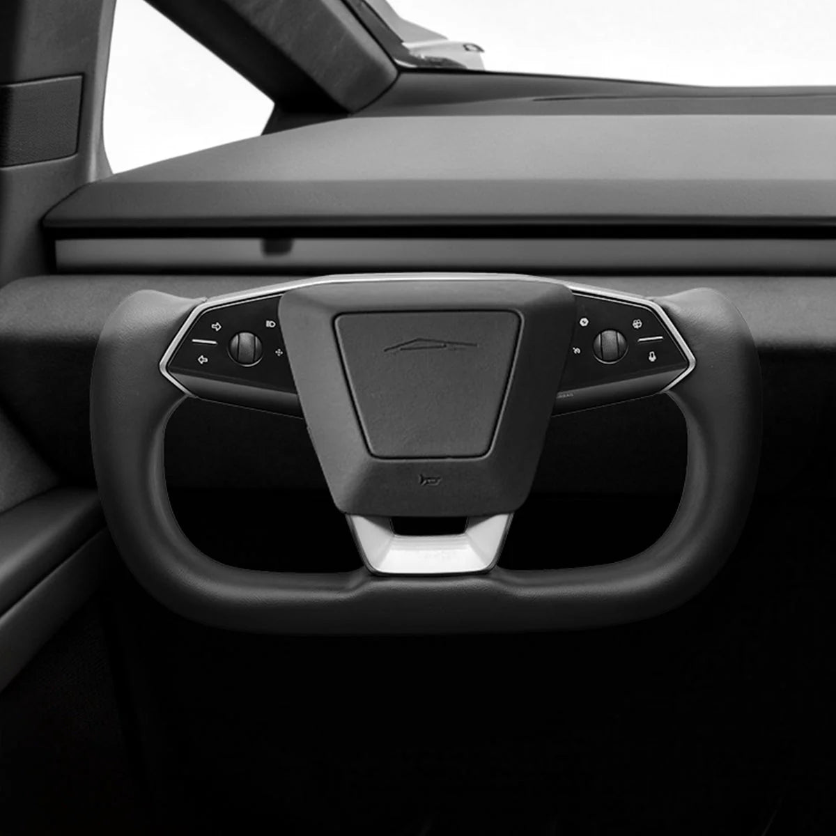 Yoke Steering Wheel for Tesla Cybertruck (2024+) – Nappa Leather Heated Yoke, OEM Airbag Compatible, Futuristic Interior Upgrade