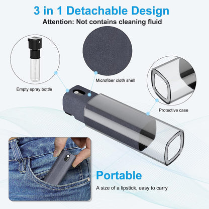 3-in-1 Screen Cleaner Spray Bottle for Tesla Model X/S/3/Y – Portable Microfiber Cleaning Tool with Spray, Wipe & Scraper | Refillable, Washable, Anti-Scratch Design by Tesevo