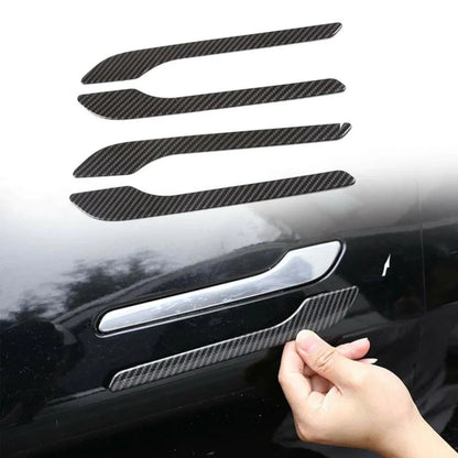 ABS Carbon Fiber Door Handle Cover Wrap Kit for Tesla Model 3/Y (2021-Present) – Scratch-Resistant Trim, 4-Piece Set by X-Auto